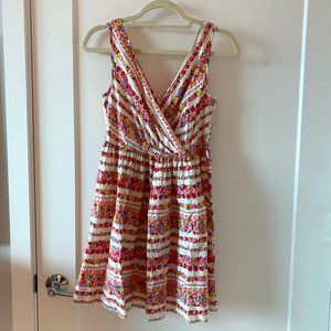 Multicolor Cross Front Floral Topshop Petite Mini Dress Sleeveless US Size 6